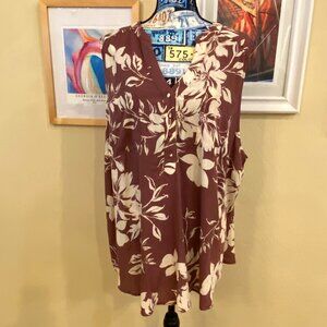 Torrid Sz 3 Blouse Maroon/Brick Color NWT Bust Darts 2 Fr Pockets Button Front